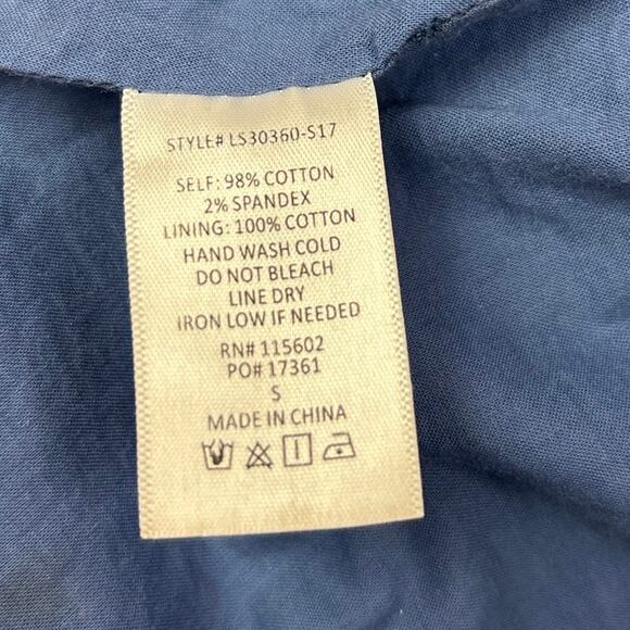 Lush Women's Blue Denim Jean High Rise Scallop A Line Button Down Skirt Size S - Picture 8 of 8